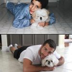 Foto preciosa de un niño con su perro, la foto se repite 10 años después