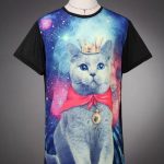 Camiseta de gato rey con capa